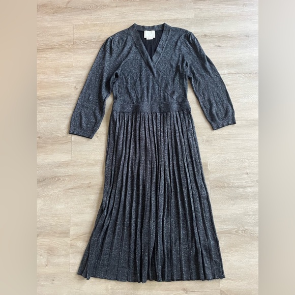 KATE Spade New York Metallic Wrap Sweater Dress SZ L - Picture 3 of 11